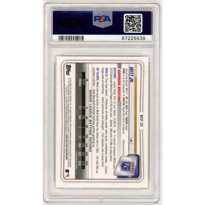 Graded 2020 Topps Bowman Chrome Bobby Witt Jr. #BCP25 Prospects Rookie RC Baseball Card PSA 10 Gem Mint | PSA 10 Gem Mint Graded Rookie Card | vintageantiquesgifts.com