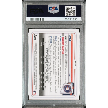 Graded 2020 Topps Bowman Chrome Jeremy Pena #BCP61 Prospects Rookie RC Baseball Card PSA 10 Gem Mint | PSA 10 Gem Mint Graded Rookie Card | vintageantiquesgifts.com