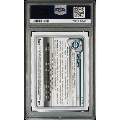 PSA 10 Julio Rodriguez 2020 Bowman Chrome baseball trading card in protective slab