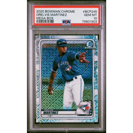 PSA 10 Gem Mint 2020 Bowman Chrome Orelvis Martinez Rookie Card in Mega Box