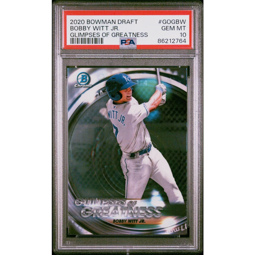 2020 Bowman Draft Bobby Witt Jr Glimpses of Greatness baseball card PSA GEM MT 10