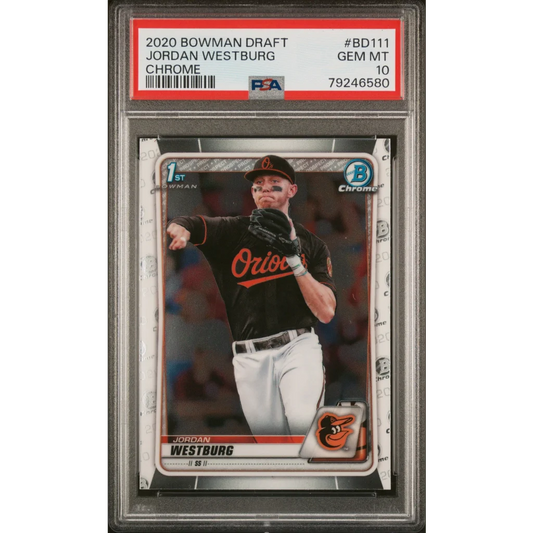 Graded 2020 Topps Bowman Draft Jordan Westburg #BD111 Chrome Rookie RC Baseball Card PSA 10 Gem Mint | Hall of Fame Sports Memorabilia | vintageantiquesgifts.com