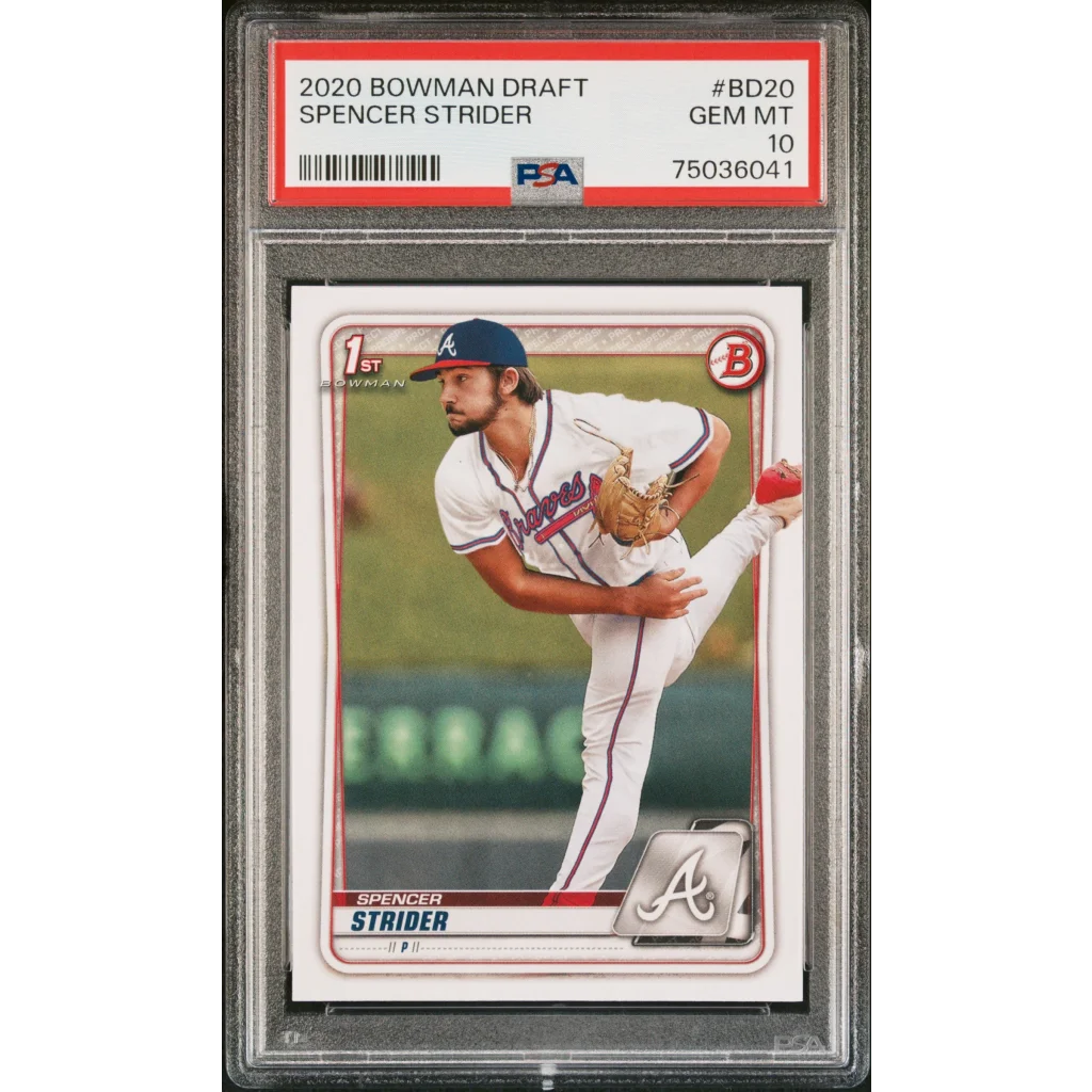 Graded 2020 Topps Bowman Draft Spencer Strider #BD20 Rookie RC Baseball Card PSA 10 Gem Mint | Hall of Fame Sports Memorabilia | vintageantiquesgifts.com