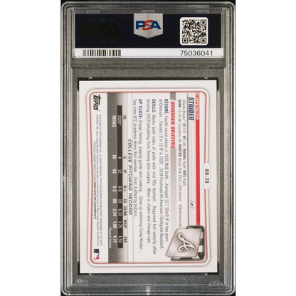 Graded 2020 Topps Bowman Draft Spencer Strider #BD20 Rookie RC Baseball Card PSA 10 Gem Mint | PSA 10 Gem Mint Graded Rookie Card | vintageantiquesgifts.com