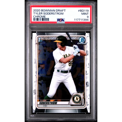 Graded 2020 Bowman Draft Tyler Soderstrom Chrome RC PSA 9 in slab