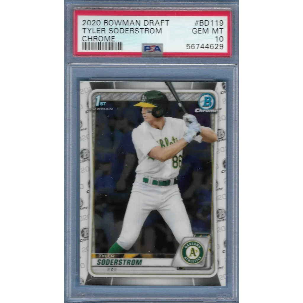 Graded 2020 Topps Bowman Draft Tyler Soderstrom #BD119 Chrome Rookie RC Baseball Card PSA 10 Gem Mint | Hall of Fame Sports Memorabilia | vintageantiquesgifts.com