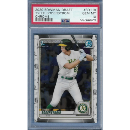 Graded 2020 Topps Bowman Draft Tyler Soderstrom #BD119 Chrome Rookie RC Baseball Card PSA 10 Gem Mint | Hall of Fame Sports Memorabilia | vintageantiquesgifts.com