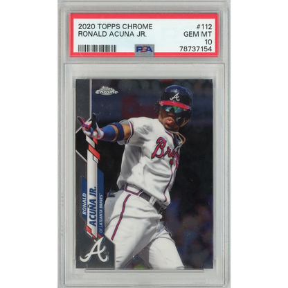 Graded 2020 Topps Chrome Ronald Acuna Jr. #112 PSA 10 Gem Mint Card