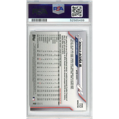 Graded Topps Chrome Ronald Acuna Jr Sepia Refractor sports card in product listing