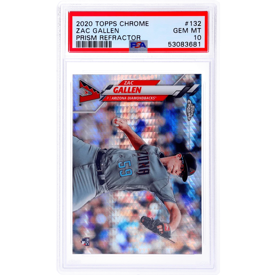 2020 Topps Chrome Zac Gallen Prizm Refractor baseball card graded PSA GEM MT 10
