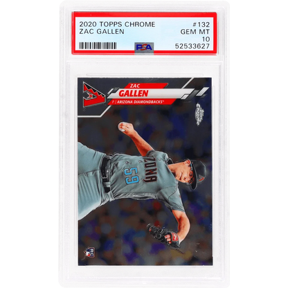 GEM MT 10 Zac Gallen 2020 Topps Chrome baseball card in PSA 10 case