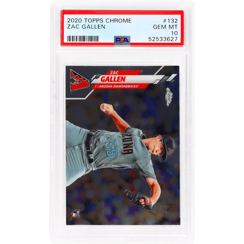 Graded 2020 Topps Chrome Zac Gallen #132 Rookie RC Baseball Card PSA 10 Gem Mint | Hall of Fame Sports Memorabilia | vintageantiquesgifts.com