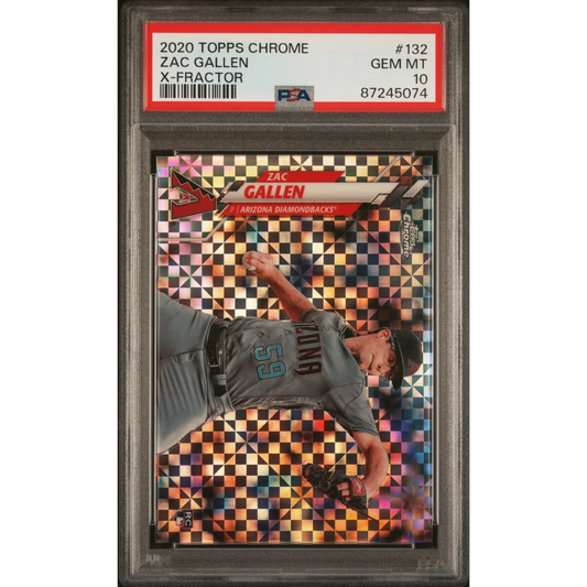 Graded 2020 Topps Chrome Zac Gallen #132 Xfractor Rookie RC Baseball Card PSA 10 Gem Mint | Hall of Fame Sports Memorabilia | vintageantiquesgifts.com