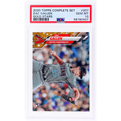 Graded 2020 Topps Zac Gallen Gold Stars Rookie PSA 10 Gem Mint