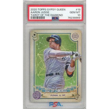 Graded 2020 Topps Gypsy Queen Aaron Judge #19 Tarot Of The Diamond Baseball Card PSA 10 Gem Mint | Hall of Fame Sports Memorabilia | vintageantiquesgifts.com