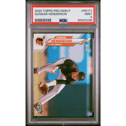 PSA graded Gunnar Henderson baseball card from 2020 Topps Pro Debut collection