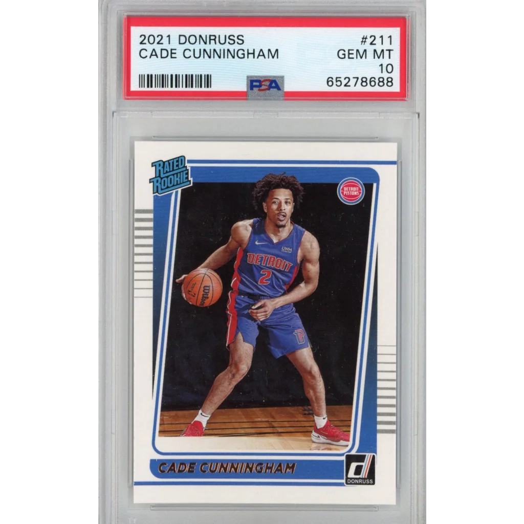 Graded 2021-22 Panini Donruss Cade Cunningham #211 Rookie PSA 10 Gem Mint Card