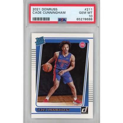Graded 2021-22 Panini Donruss Cade Cunningham #211 Rookie PSA 10 Gem Mint Card