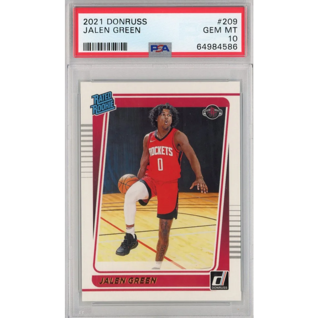 Graded 2021-22 Panini Donruss Jalen Green #209 Rookie RC Basketball Card PSA 10 Gem Mint | Hall of Fame Sports Memorabilia | vintageantiquesgifts.com