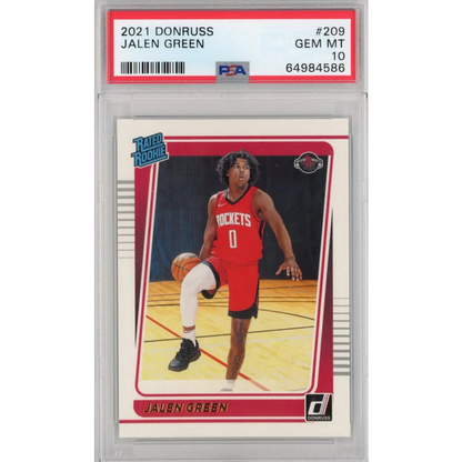 Graded 2021-22 Panini Donruss Jalen Green #209 Rookie RC Basketball Card PSA 10 Gem Mint | Hall of Fame Sports Memorabilia | vintageantiquesgifts.com