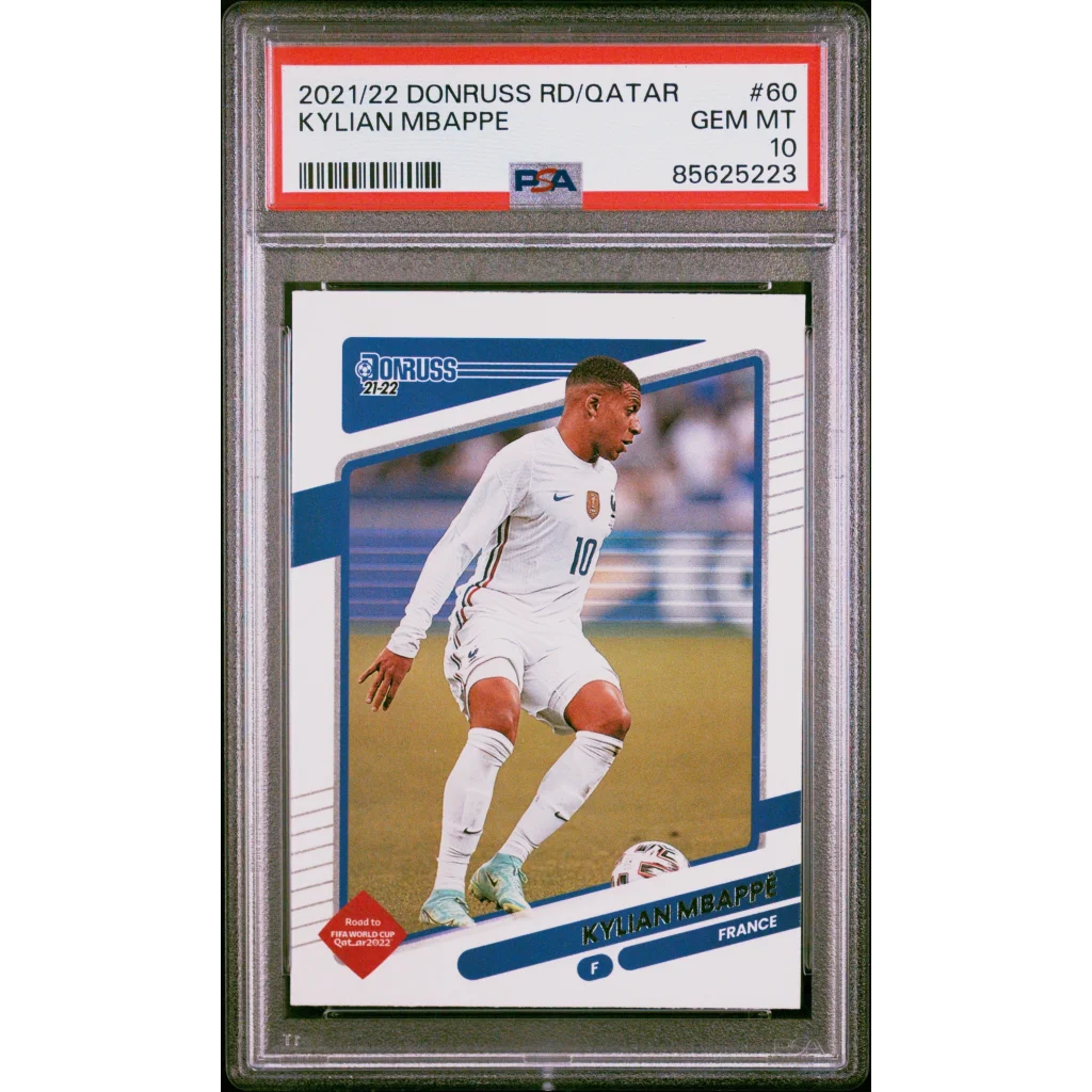 PSA GEM MT 10 Kylian Mbappé soccer card, professional sports authenticator graded