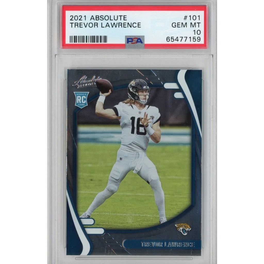 Graded 2021 Panini Absolute Trevor Lawrence #101 Rookie RC Football Card PSA 10 Gem Mint | Hall of Fame Sports Memorabilia | vintageantiquesgifts.com