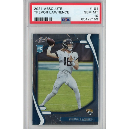 Graded 2021 Panini Absolute Trevor Lawrence #101 Rookie RC Football Card PSA 10 Gem Mint | Hall of Fame Sports Memorabilia | vintageantiquesgifts.com