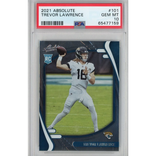 Graded 2021 Panini Absolute Trevor Lawrence #101 Rookie RC Football Card PSA 10 Gem Mint | Hall of Fame Sports Memorabilia | vintageantiquesgifts.com