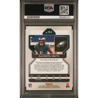 PSA graded Devonta Smith Philadelphia Eagles Prizm Black Rookie Card on sale