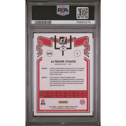 Professional PSA graded JaMarr Chase 2021 Panini rookie card for collectors