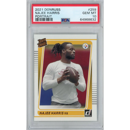 Graded PSA 10 Gem Mint 2021 Panini Donruss Najee Harris #259 Portrait RC