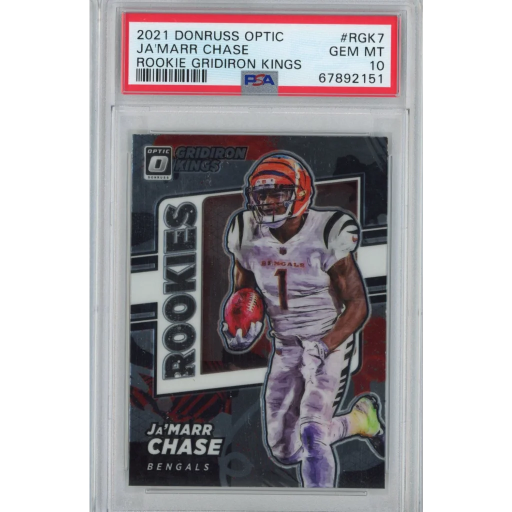 Graded PSA 10 Gem Mint 2021 Donruss Optic Ja’Marr Chase Bengals Rookie Card