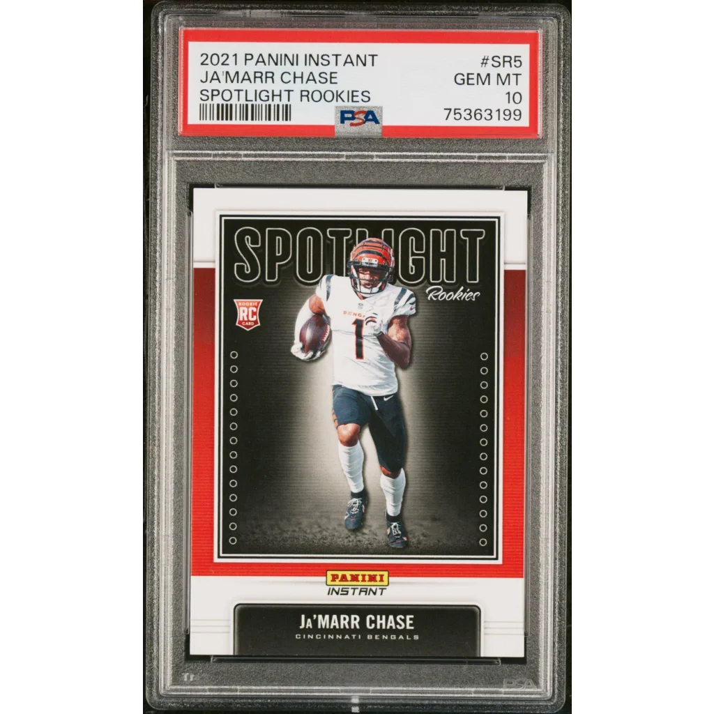 PSA-graded 2021 Panini Instant Ja’Marr Chase Rookie Card Gem Mint 10