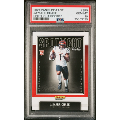PSA-graded 2021 Panini Instant Ja’Marr Chase Rookie Card Gem Mint 10