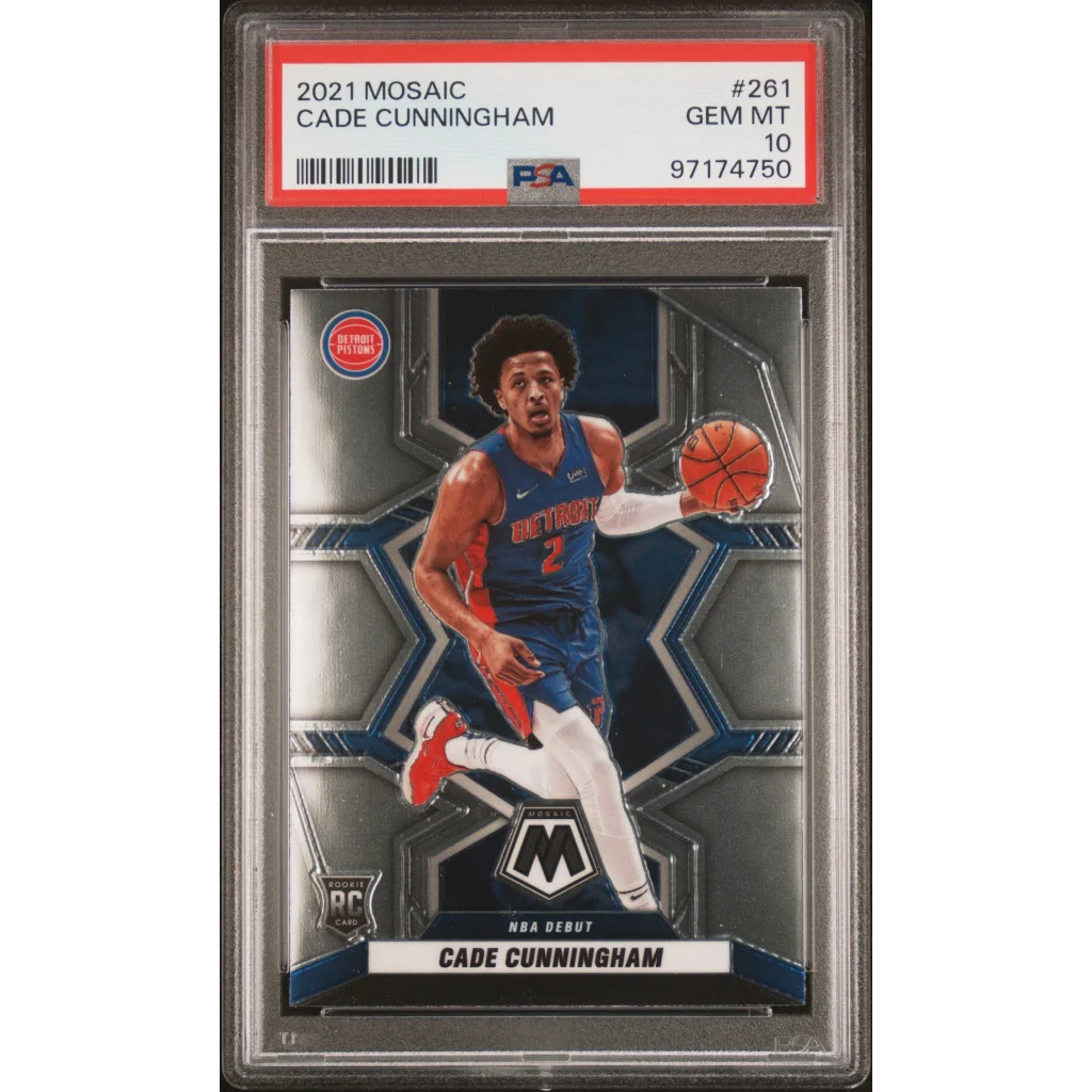 Basketball trading card of Cade Cunningham graded PSA 10 in mint condition