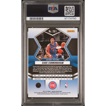 Graded 2021 Panini Mosaic Cade Cunningham #261 Rookie RC Basketball Card PSA 10 Gem Mint | PSA 10 Gem Mint Graded Rookie Card | vintageantiquesgifts.com