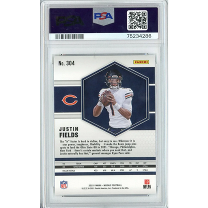 Graded 2021 Panini Mosaic Justin Fields Rookie Card PSA 10 Gem Mint