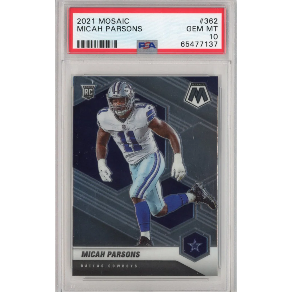 2021 Mosaic Micah Parsons PSA GEM MT 10 rookie football card for sale