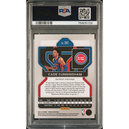 PSA graded 2021 Prizm Cade Cunningham Rookie Card basketball trading card