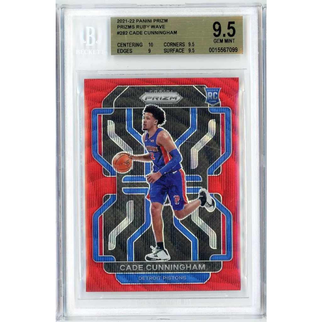 Graded 2021 Panini Prizm Cade Cunningham 282 Ruby Wave Rookie RC Basketball Card BGS 9.5 Gem Mint | Hall of Fame Sports Memorabilia | vintageantiquesgifts.com