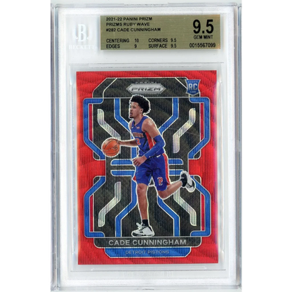 Graded 2021 Panini Prizm Cade Cunningham 282 Ruby Wave Rookie RC Basketball Card BGS 9.5 Gem Mint | Hall of Fame Sports Memorabilia | vintageantiquesgifts.com
