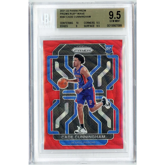 Graded 2021 Panini Prizm Cade Cunningham 282 Ruby Wave Rookie RC Basketball Card BGS 9.5 Gem Mint | Hall of Fame Sports Memorabilia | vintageantiquesgifts.com