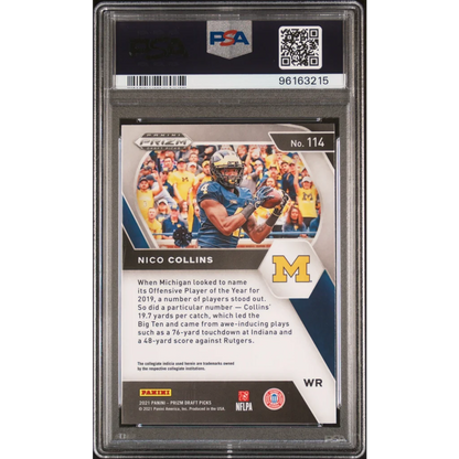 PSA graded Nico Collins 2021 Panini Prizm Draft Picks football card ready to ship
