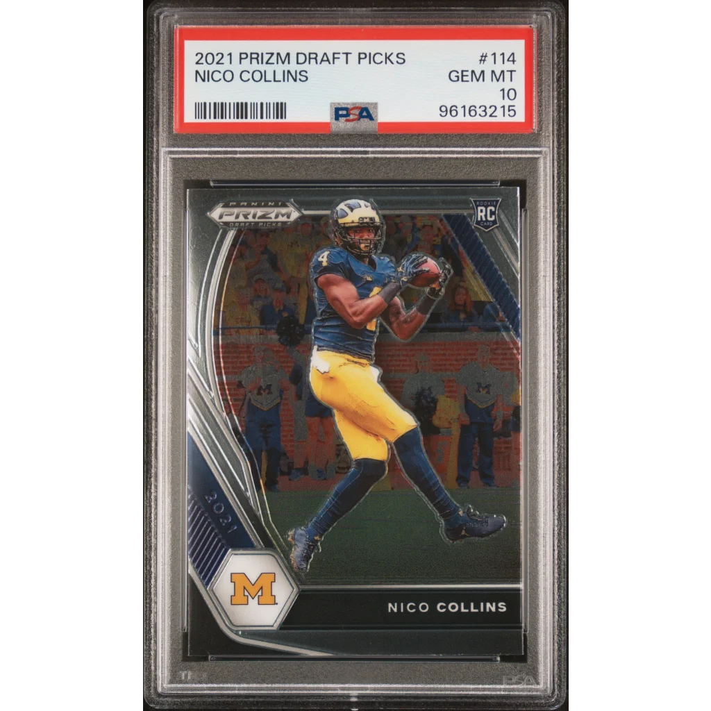 PSA graded Nico Collins 2021 Panini Prizm Draft Picks football card ready to ship