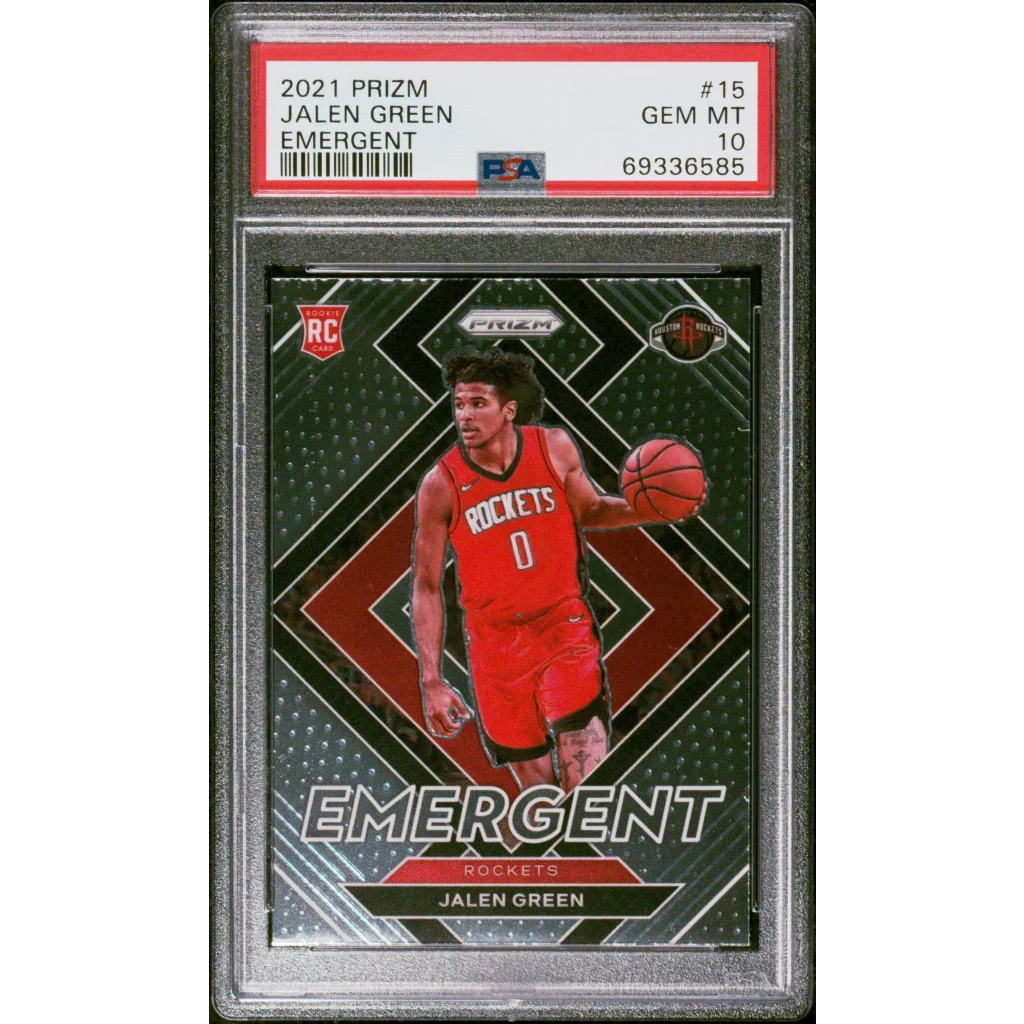 Gem mint Jalen Green Panini Prizm Rookie Card from 2021 Prizm Emergent set