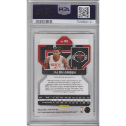 Graded 2021 Panini Prizm Jalen Green #306 Rookie RC Basketball Card PSA 10 Gem Mint | PSA 10 Gem Mint Graded Rookie Card | vintageantiquesgifts.com