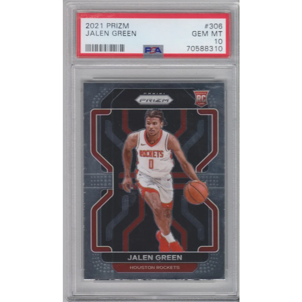 PSA 10 Jalen Green 2021 Prizm Rookie Card GEM MT grade displayed on product page