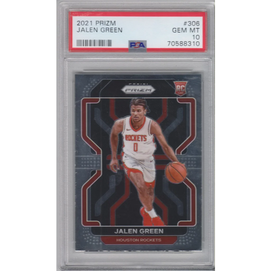 PSA 10 Jalen Green 2021 Prizm Rookie Card GEM MT grade displayed on product page