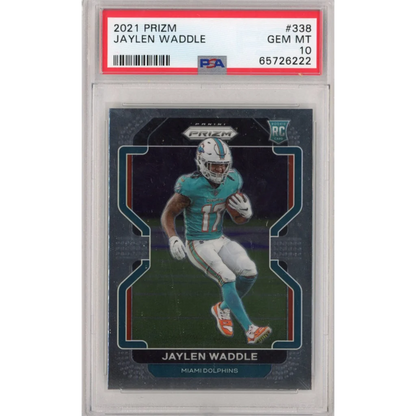 Graded 2021 Panini Prizm Jaylen Waddle rookie football card PSA 10 Gem Mint