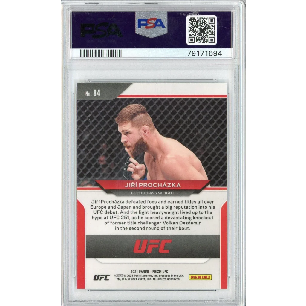 UFC Jiří Procházka PSA 10 Rookie Card in Gem Mint Condition showing graded trading card